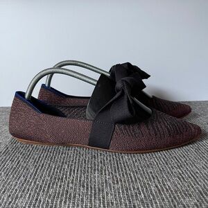 Rothy's Black and Brown Flats with Bow